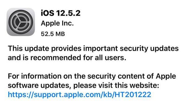 高唐苹果手机维修分享iOS12.5.2发布，建议所有老苹果用户安装 